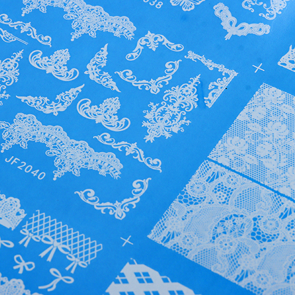 12 Sheets Vintage Lace Nail Water Transfer Stickers Mesh Bow Nail Decals