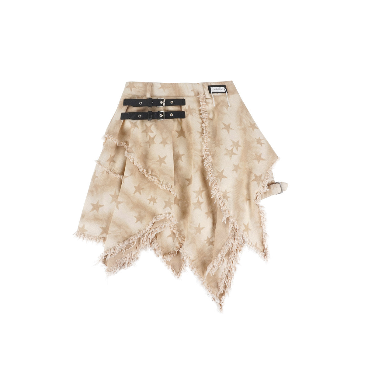 Desert Star Distressed Denim Halter Top & Asymmetric Skirt Set