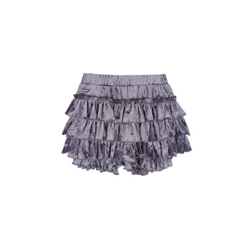 Dusty Purple Velvet Tiered Ruffle Bloomer Skort