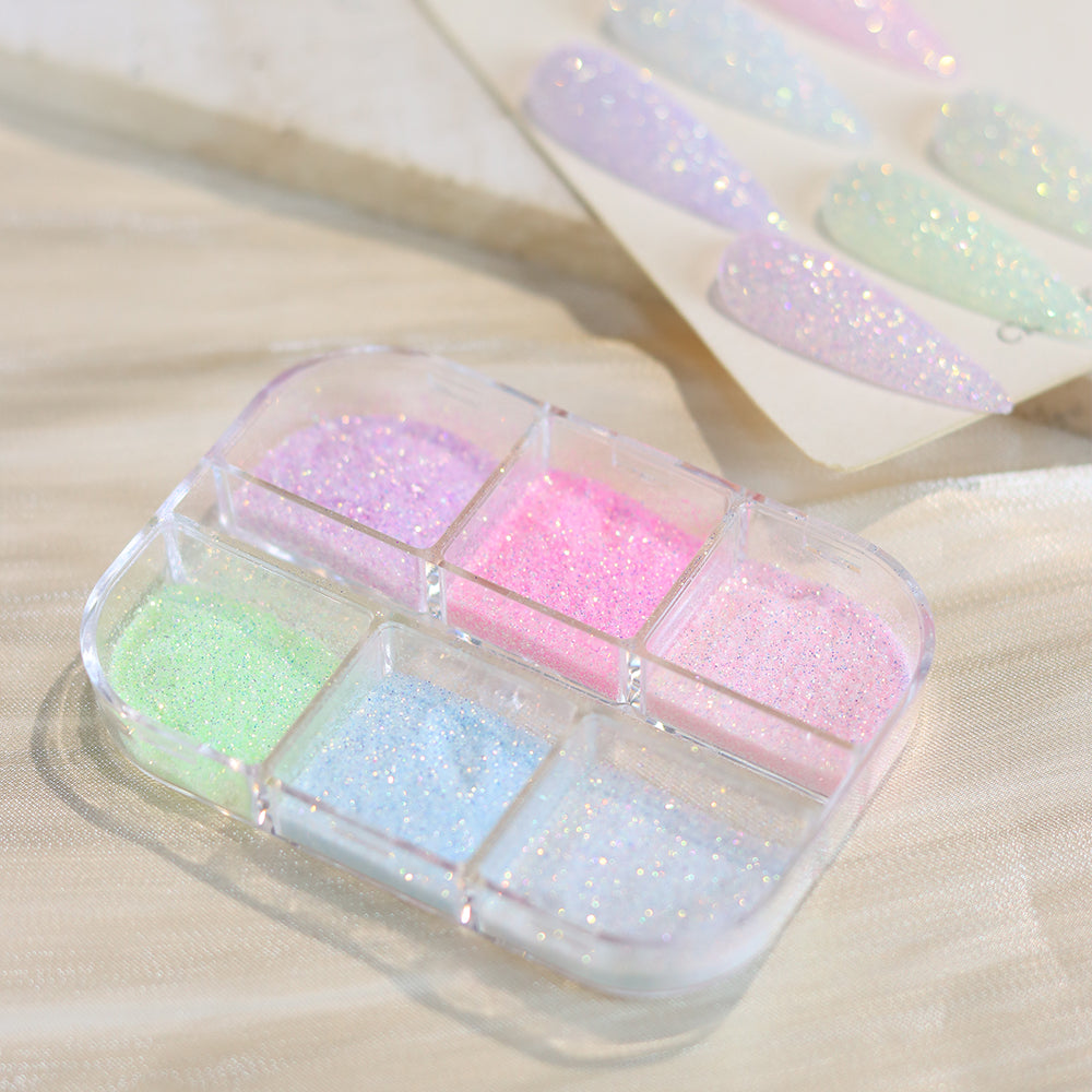 Macaron Starlight Powdered Sugar Nail Glitter 6 Colors