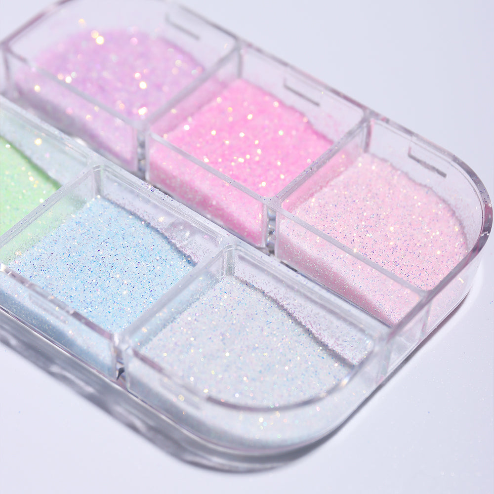 Macaron Starlight Powdered Sugar Nail Glitter 6 Colors