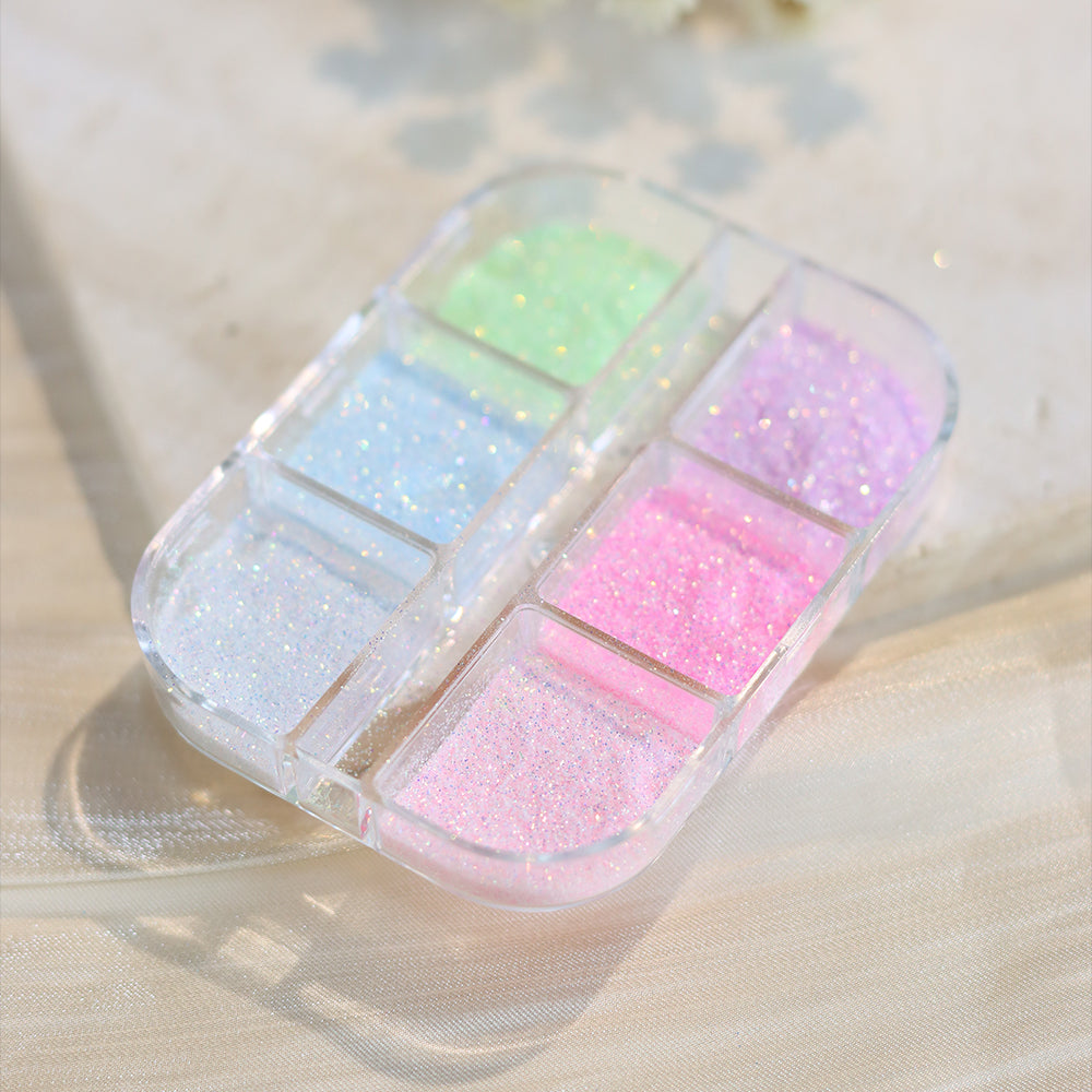 Macaron Starlight Powdered Sugar Nail Glitter 6 Colors