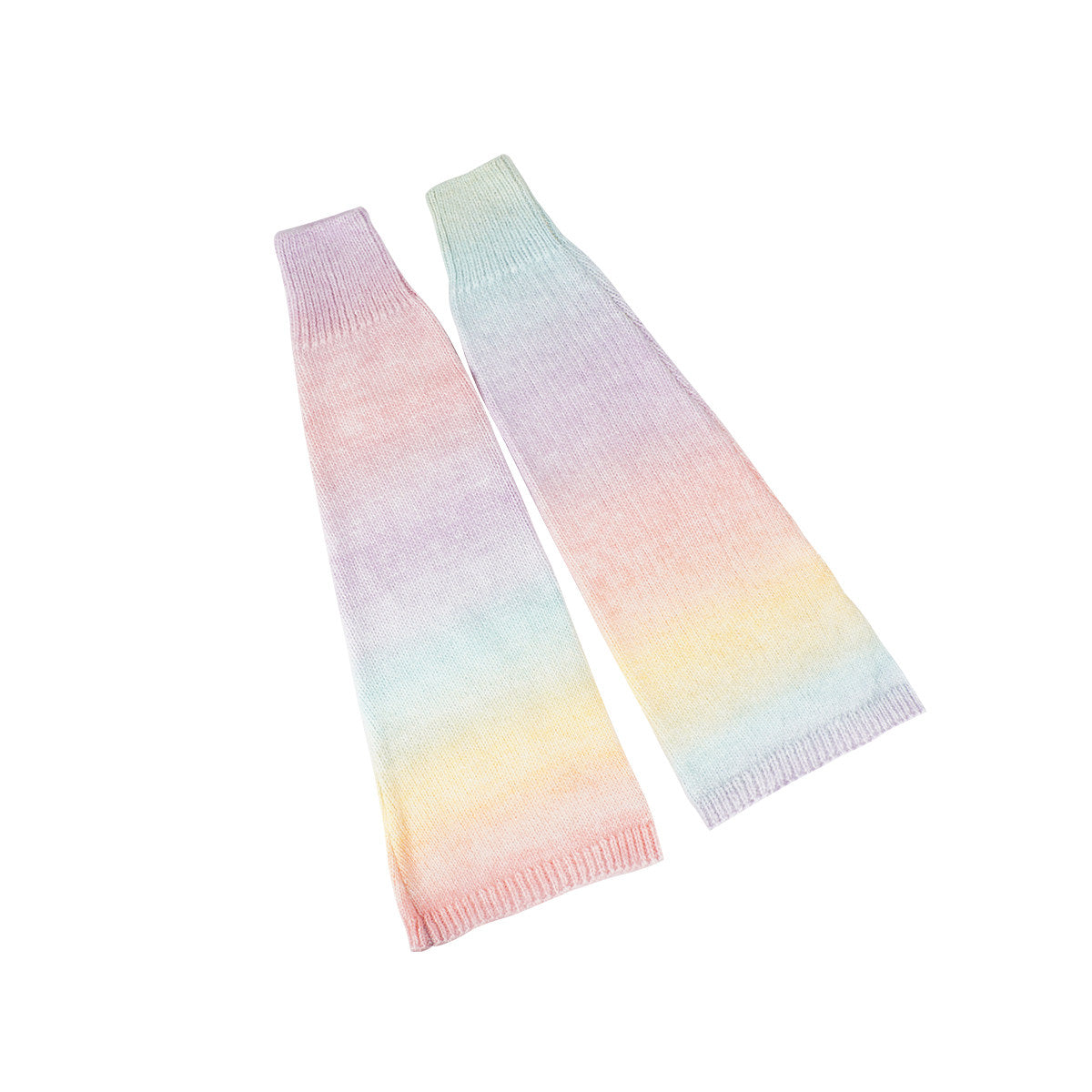 Pastel Rainbow Gradient Knit Leg Warmers