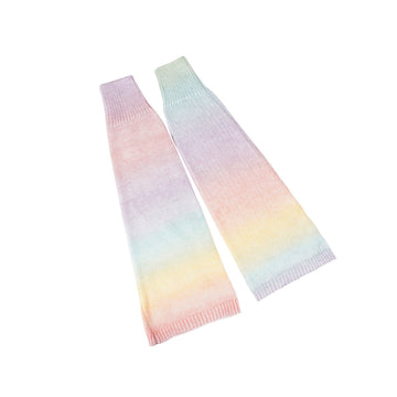 Pastel Rainbow Gradient Knit Leg Warmers
