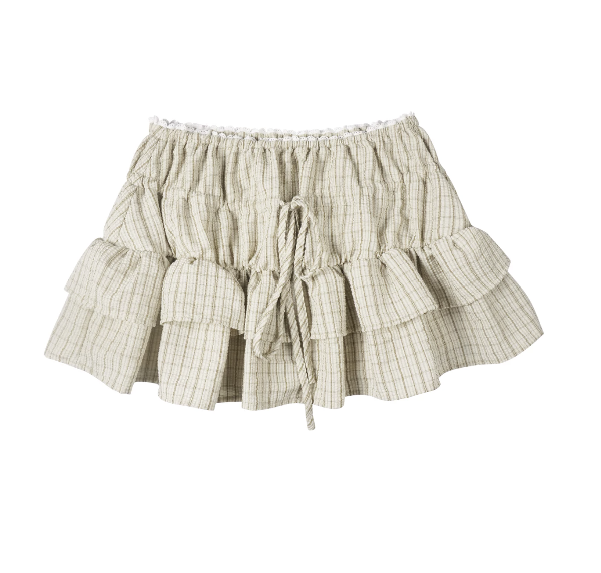 Vintage Plaid Two Piece Set | Ruffle Top & Mini Skirt