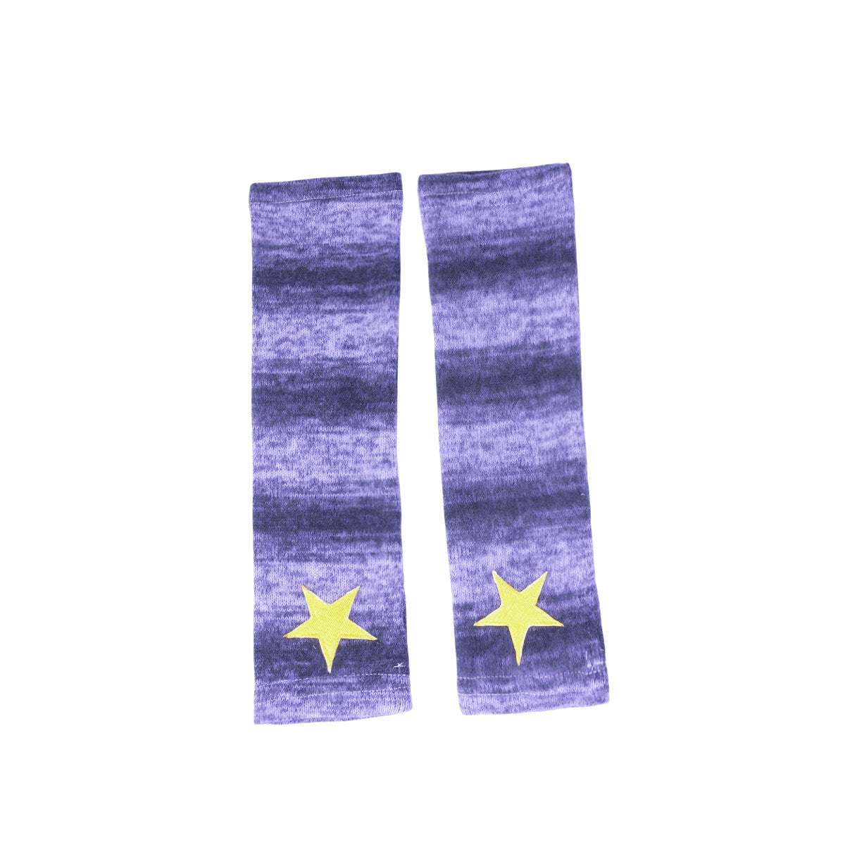 Y2K Gradient Striped Star Embroidered Fuzzy Arm Warmers